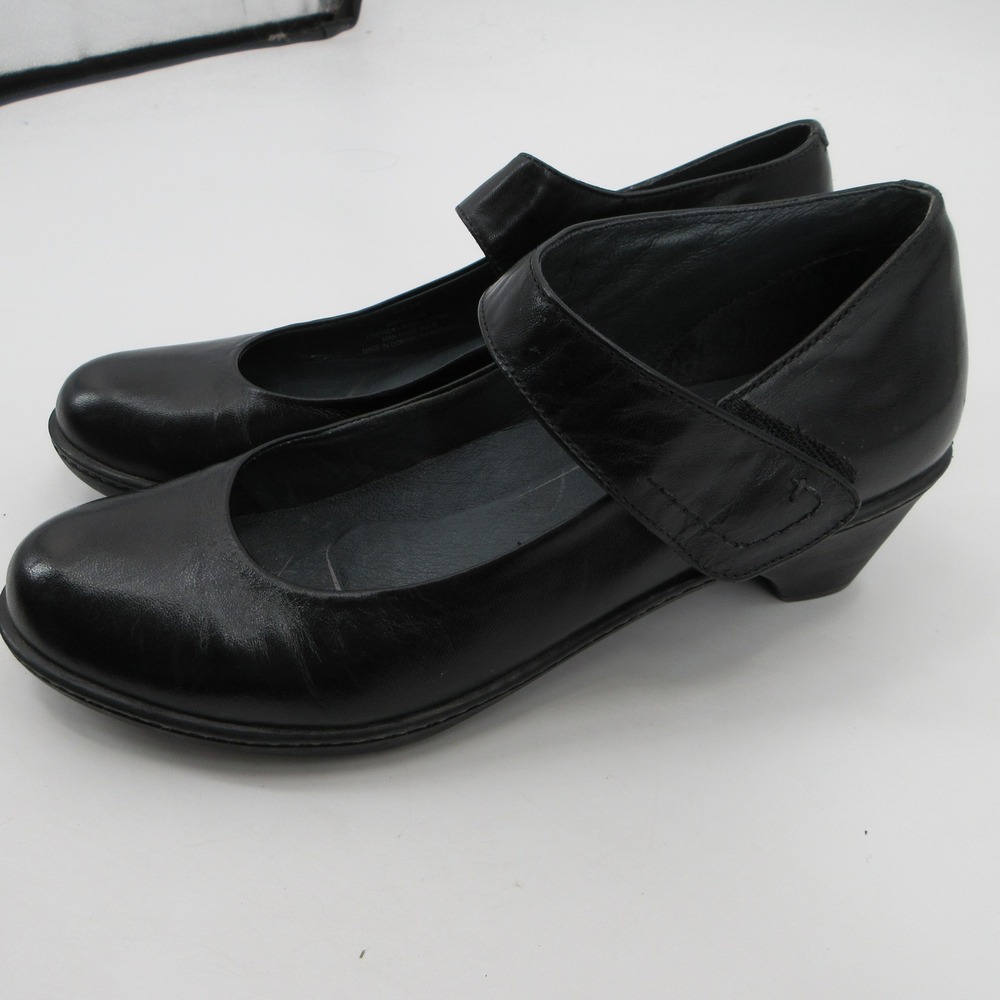 Dansko Black Leather Mary Jane Pumps Block Heel Strap Shoes Women Size 9/39